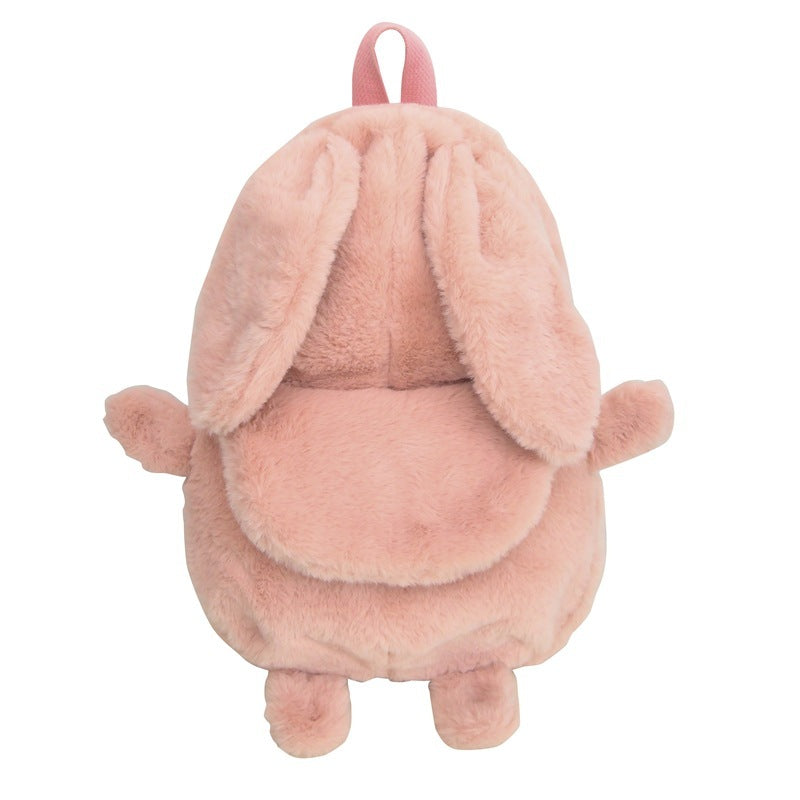 Autumn And Winter Plush Backpack With Large Capacity