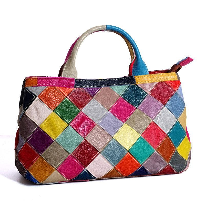 Leather top layer cowhide handbags