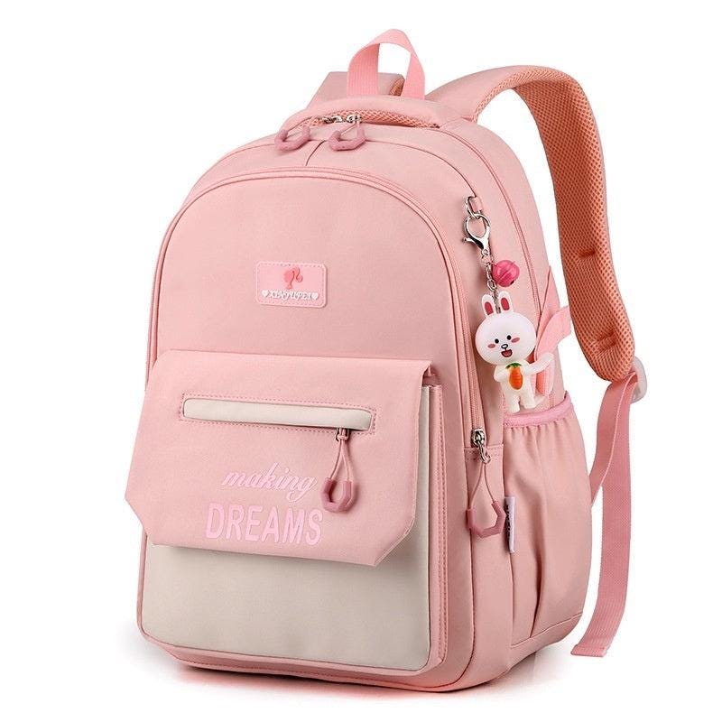 Primary School Student Schoolbag Lightweight And Large Capacity Contrast Color