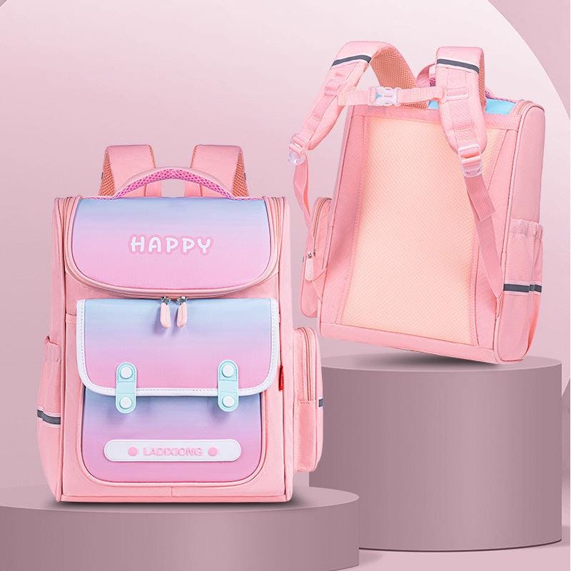 British Style Lightweight And Large Capacity Spine Protection Children's Schoolbag