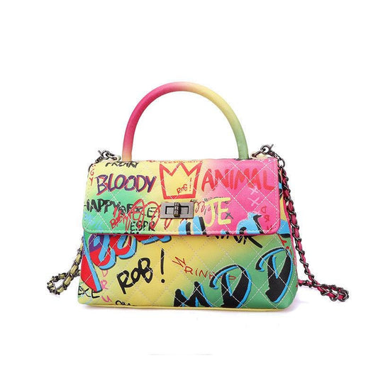 Ladies Painted Graffiti BagsColor Ladies Handbags