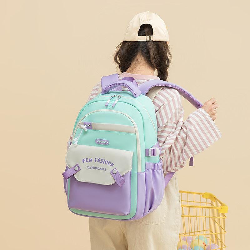 New Student Schoolbag Colorful Contrast Color Schoolbag
