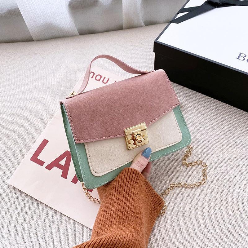 Fashion Retro Women's Handbags Niche Design Contrast Color