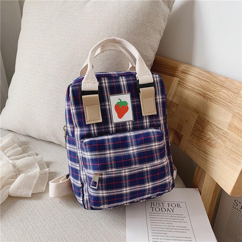 Mini Cartoon Kids Backpack – Cute Checked School Bag for Children & Toddlers